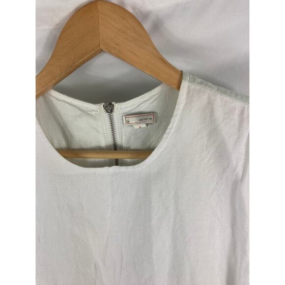 GAP Womans Linen Blend White / Mint Sheath Dress Size 8 - Picture 3 of 4